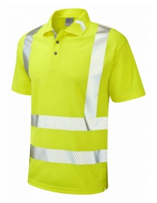 Leo Broadsands Coolviz Ultra Polo Shirt Yellow High Visibility